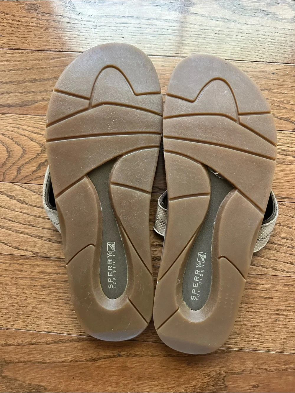 Sperry Men's Tan Suede Slide Sandals Size 13 Boats Beach Flip Flops Thongs